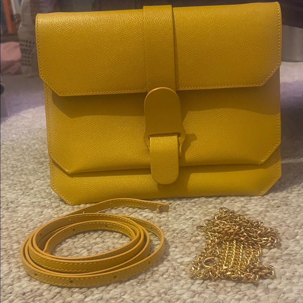 Senreve Yellow Crossbody Bag with Gold Accents